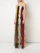 Oscar de la Renta Floral Stripe pleated dress