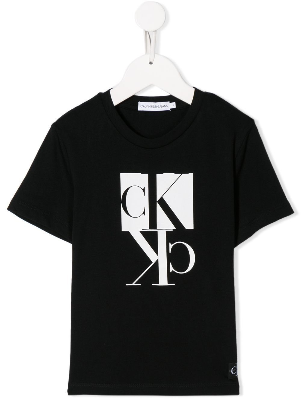 Shop Calvin Klein Crew Neck Logo T-shirt In Black