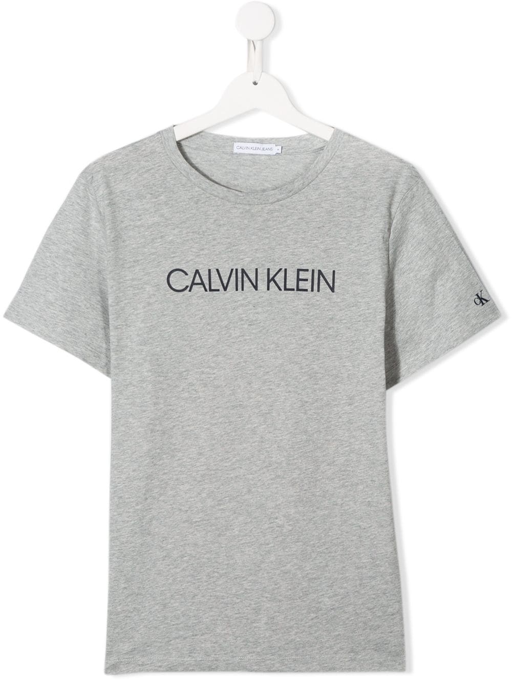 Calvin Klein Kids' Short Sleeve Logo T-shirt In Gray