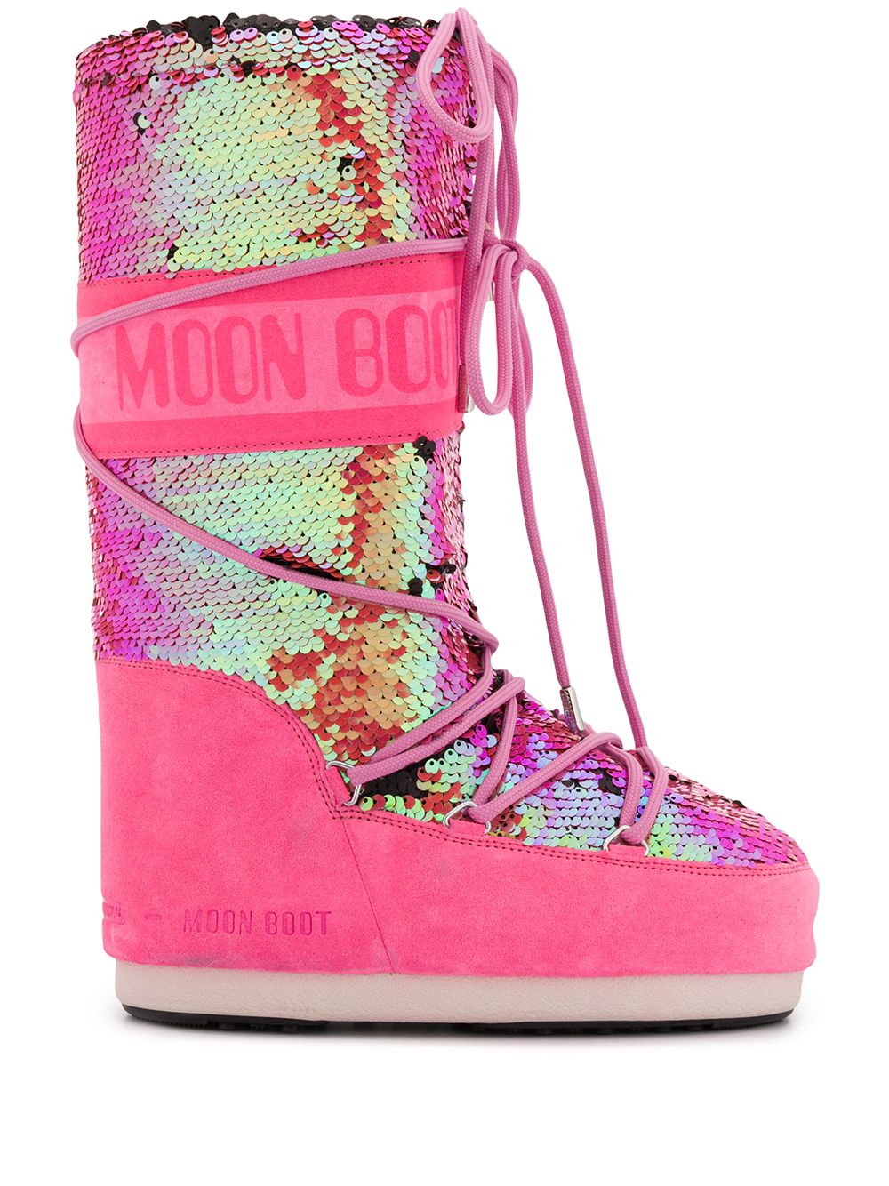 фото Moon Boot logo printed sequin boots