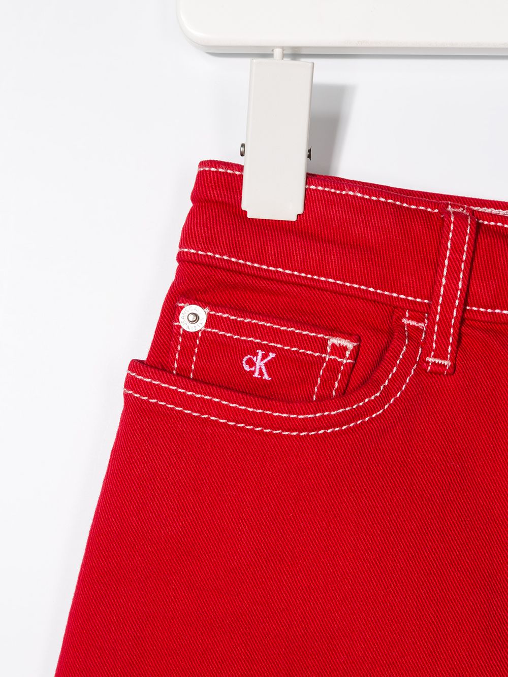фото Calvin klein kids джинсовая юбка с контрастной строчкой