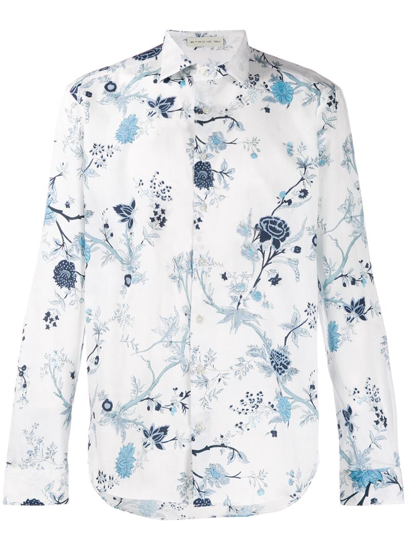 Etro Floral Printed Shirt In White