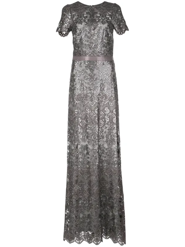 tadashi shoji rose gold dress