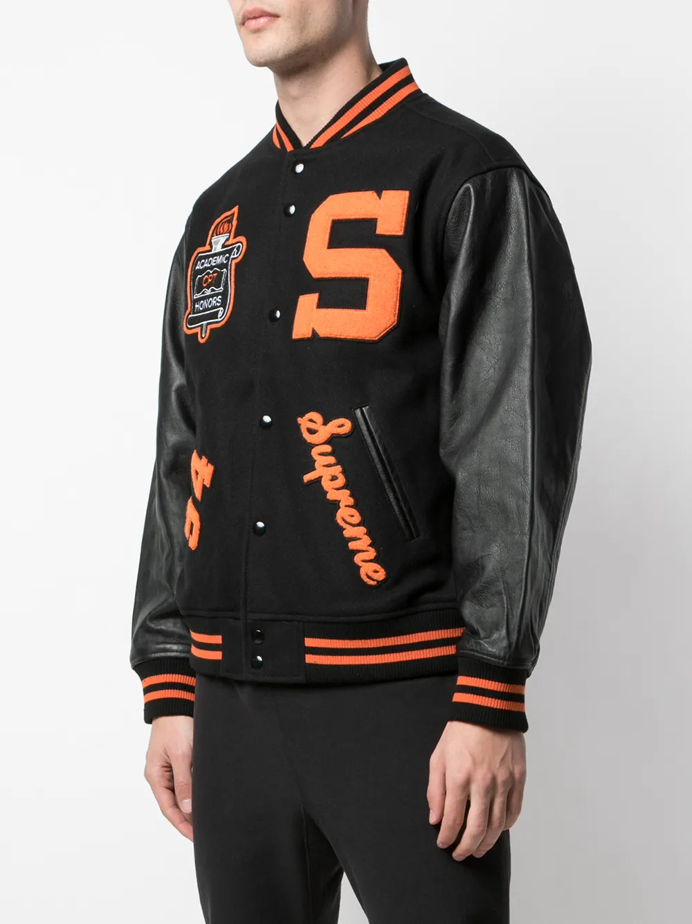 supreme varsity jacket black