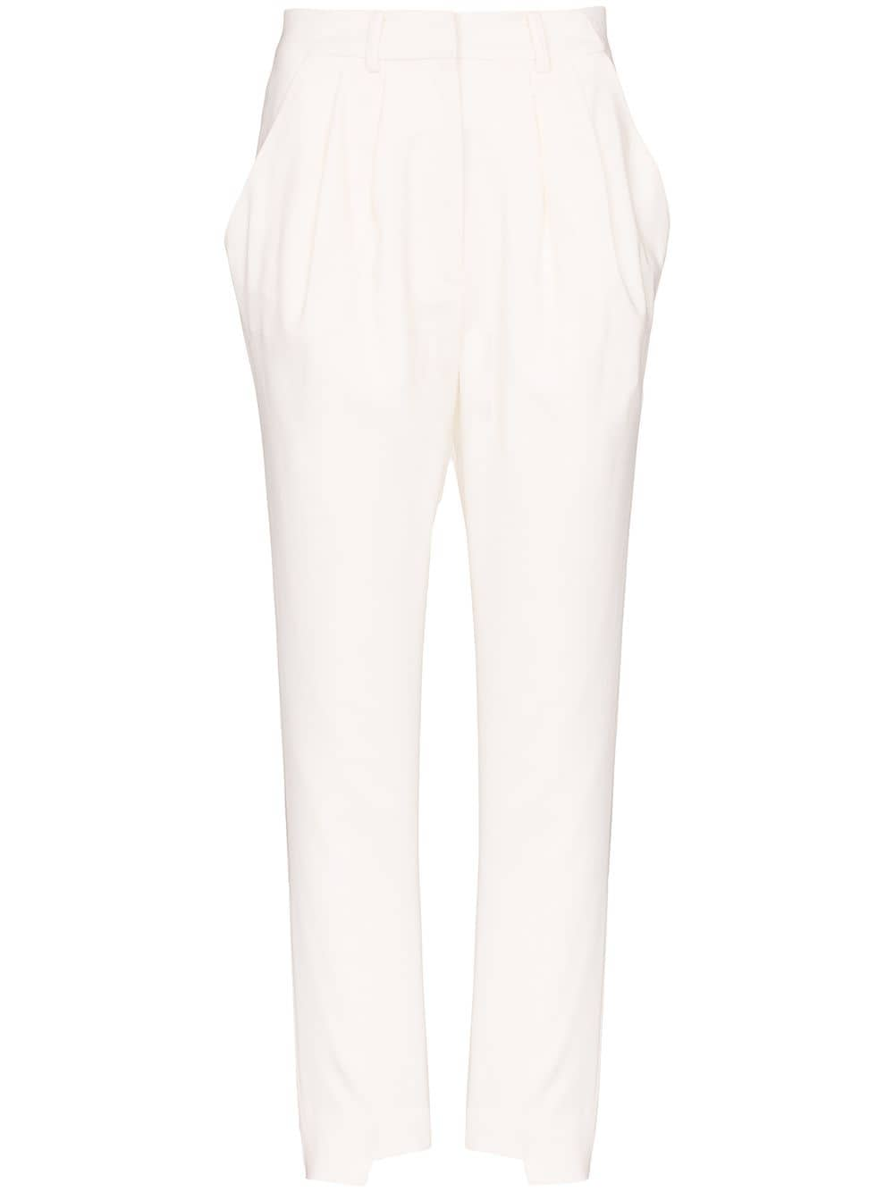 Shop Frame X Imaan High-waist Tailored Trousers In White