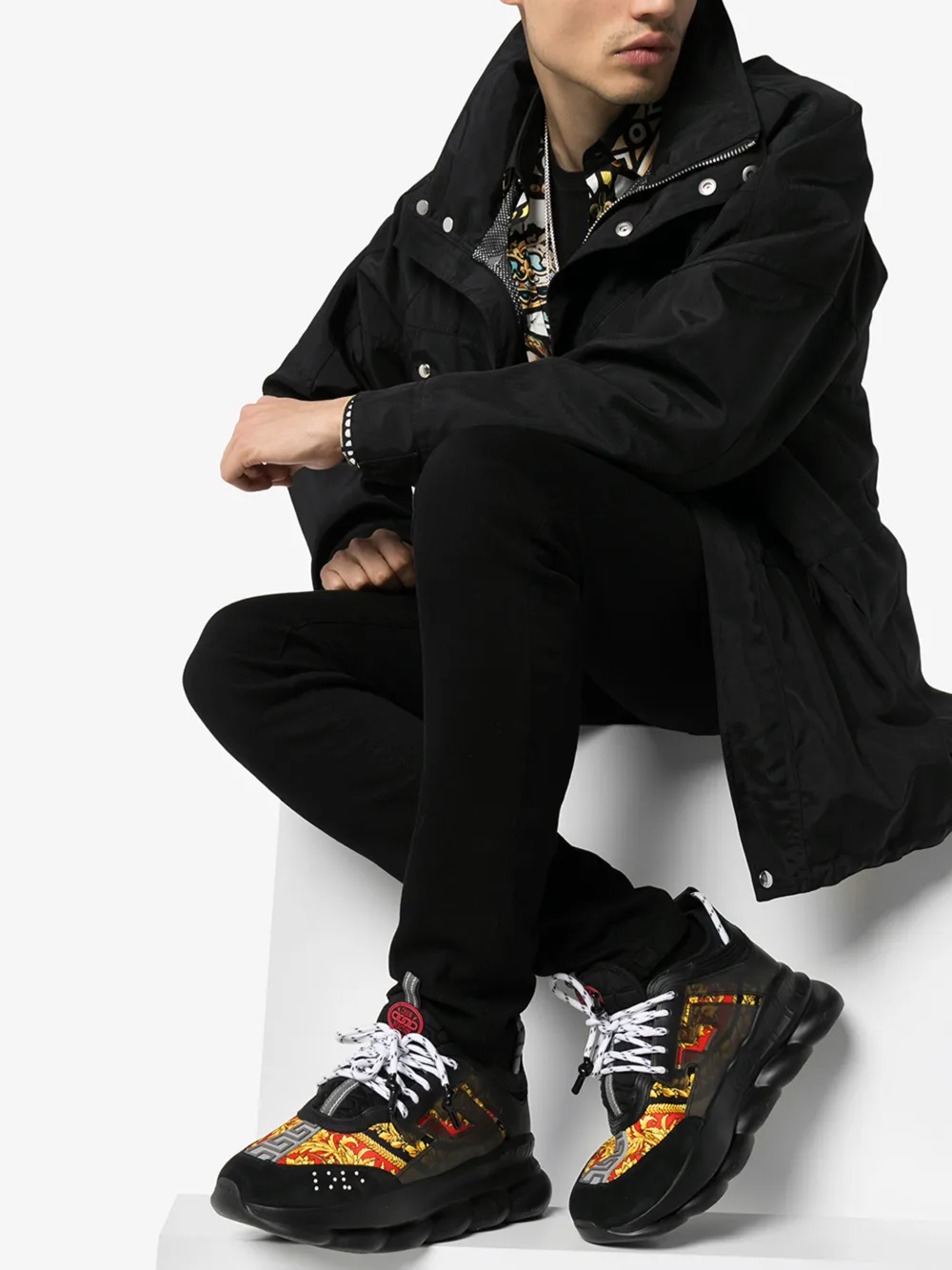 VERSACE MULTICOLOURED CHAIN REACTION SNEAKERS,DSU7071ED35TG14723991