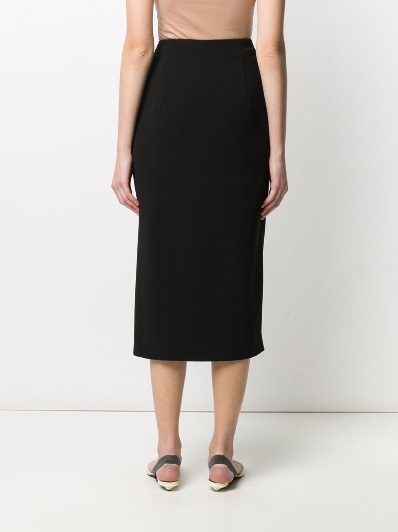 Shop Theory Long Zipped Pencil Skirt In Black