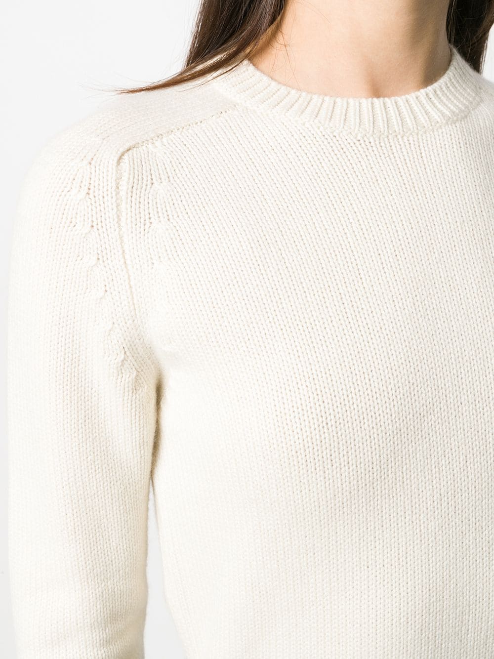 Shop Saint Laurent Relaxed Ribbed Detail Jumper In Neutrals