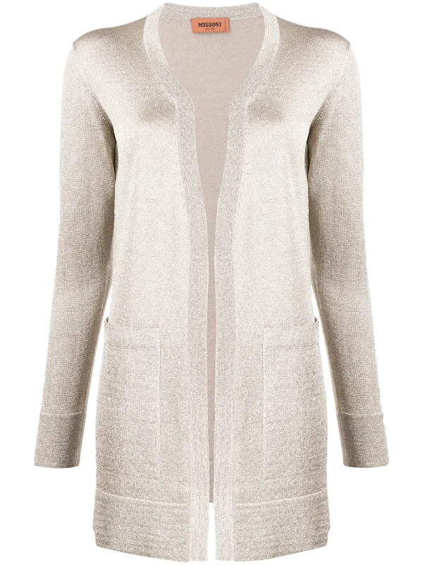 metallic knit cardigan