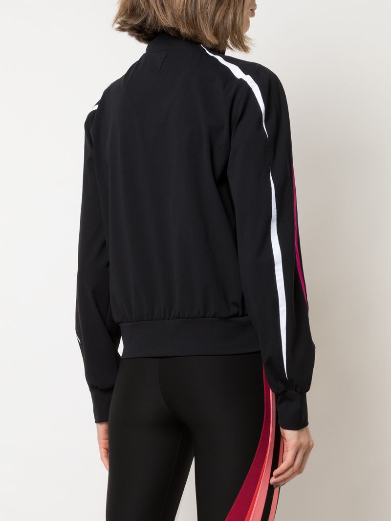 Shop No Ka'oi Stripe Print Sports Jacket In Black