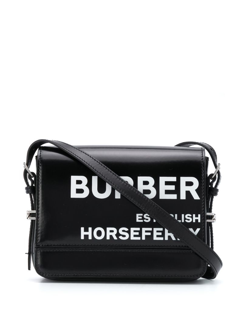 Burberry Horseferry Print Cross Body Bag In Black