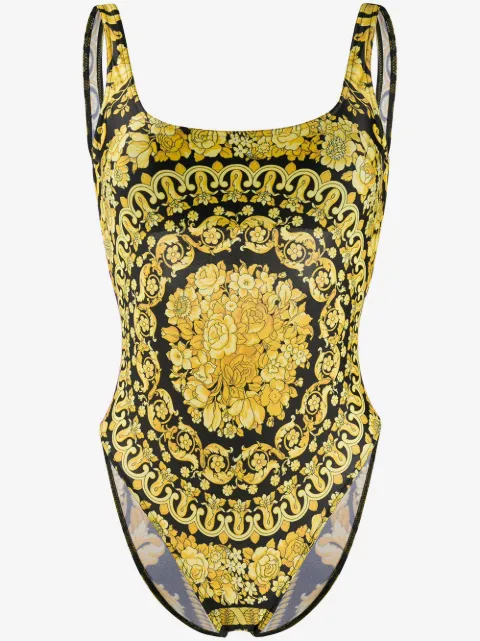 Versace printed nylon-blend one-piece swimsuit