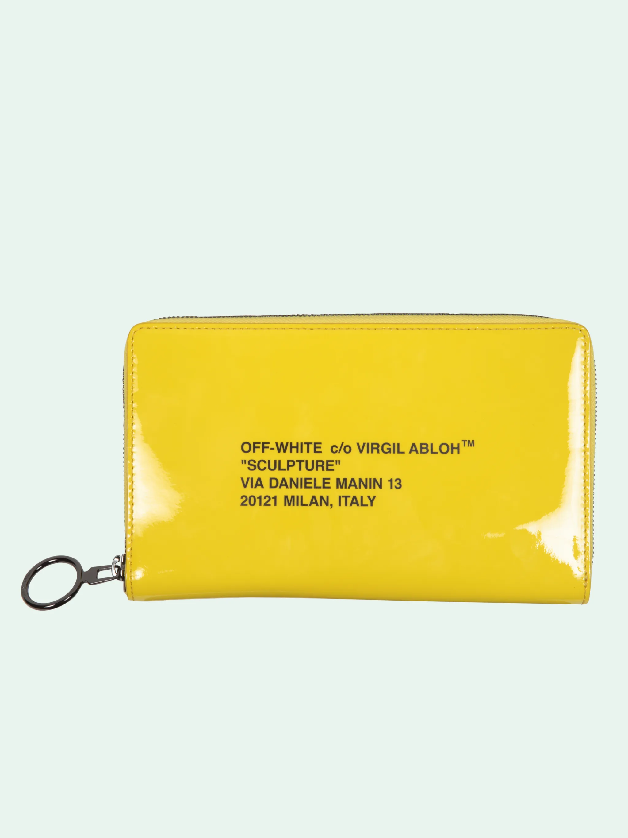 yellow zip around purse