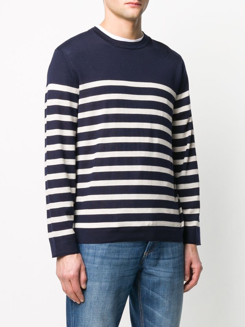 Shop Brunello Cucinelli Striped Print Jumper In Blue