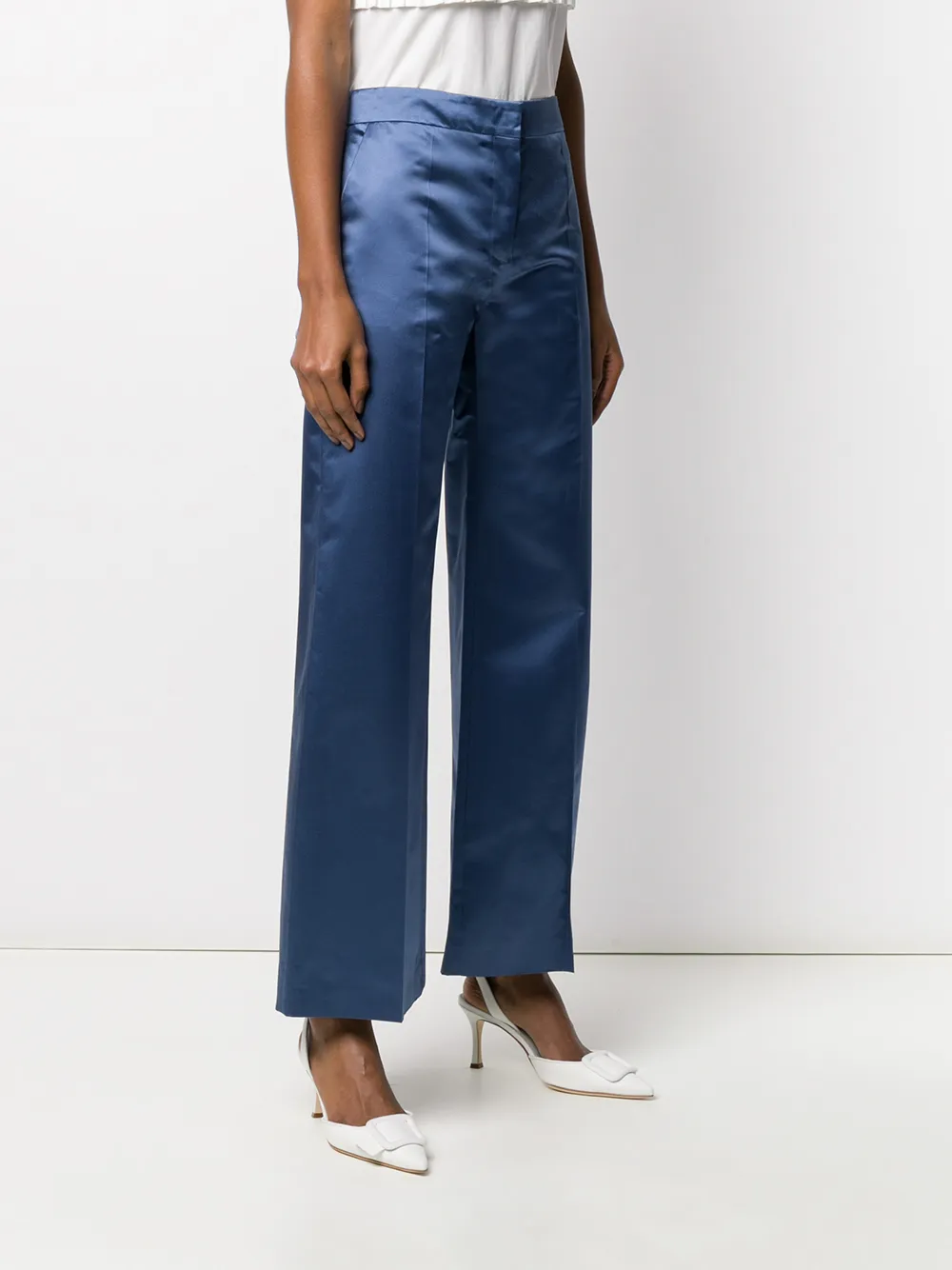 Valentino Garavani Pantalon met wijde pijpen Blauw