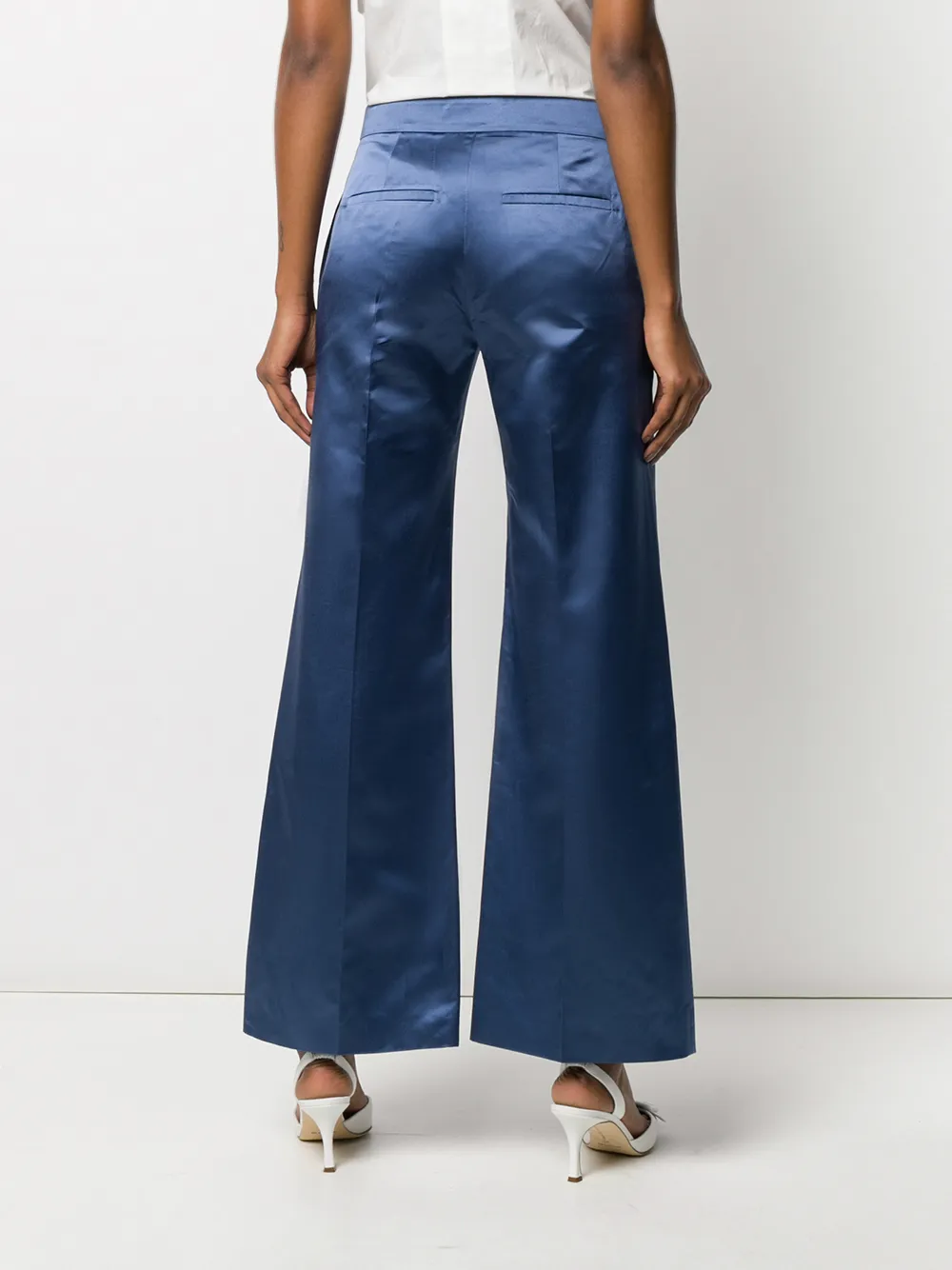 Valentino Garavani Pantalon met wijde pijpen Blauw