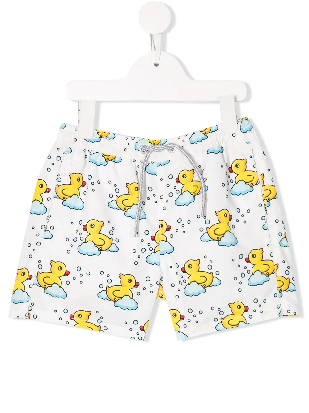 Mc2 Saint Barth Kids' Ducky Bath Swimming Shorts In White