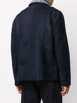 contrast-collar felt peacoat展示图