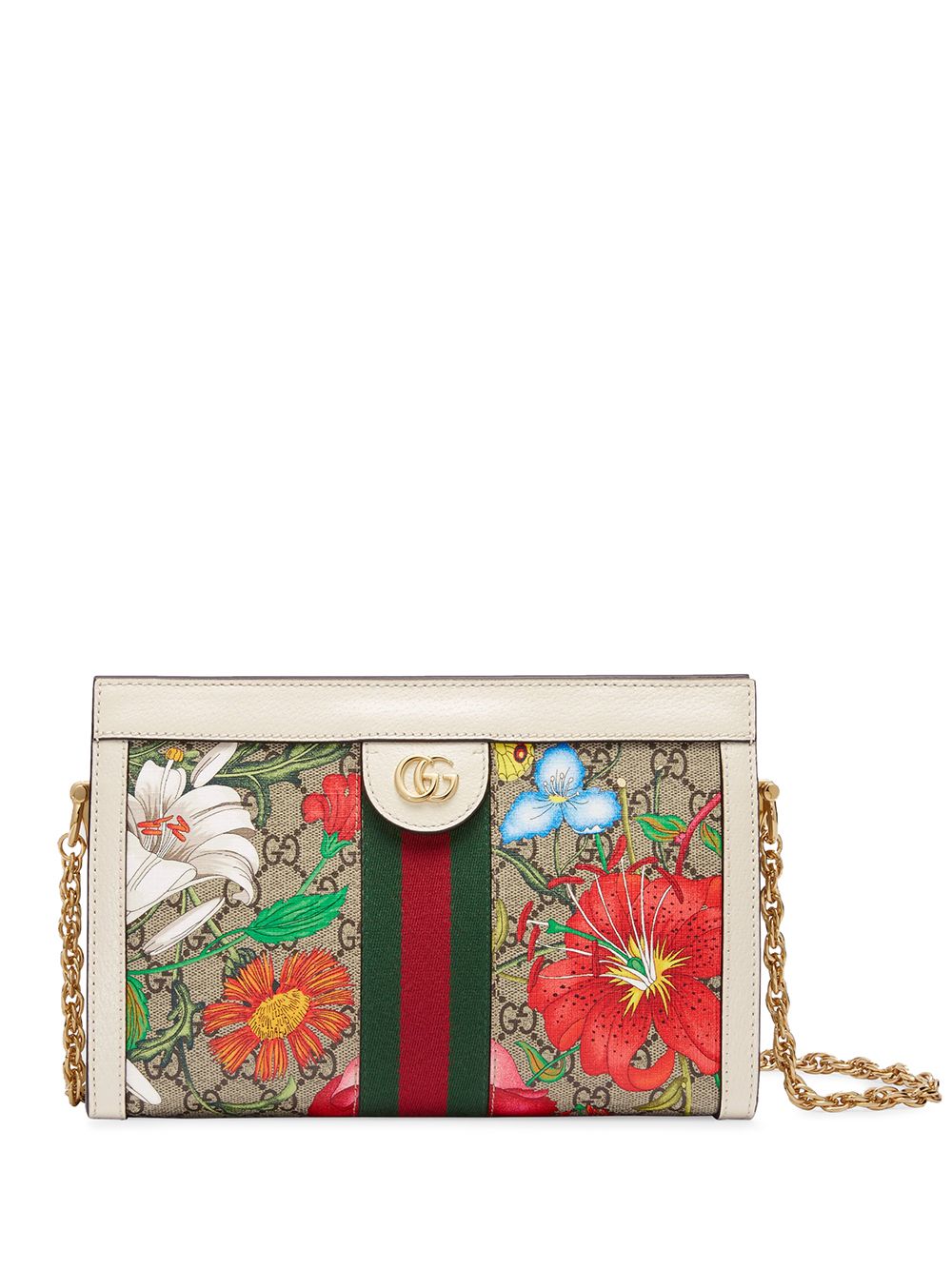 фото Gucci маленькая сумка на плечо ophidia с принтом flora