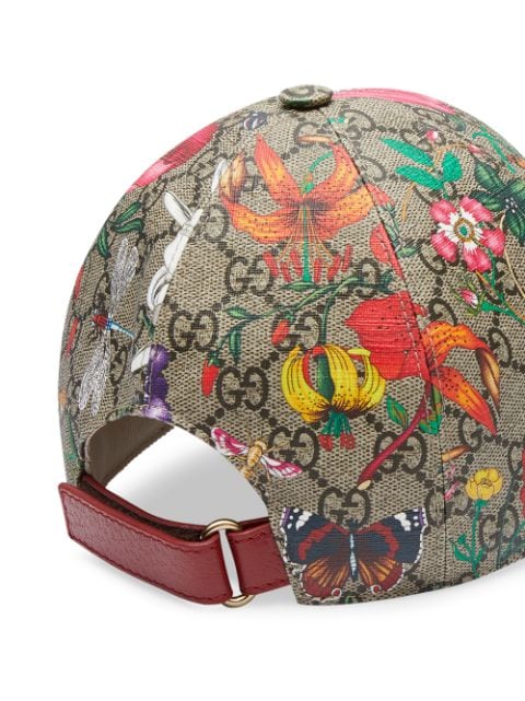 Shop Gucci GG Flora print baseball cap Express -