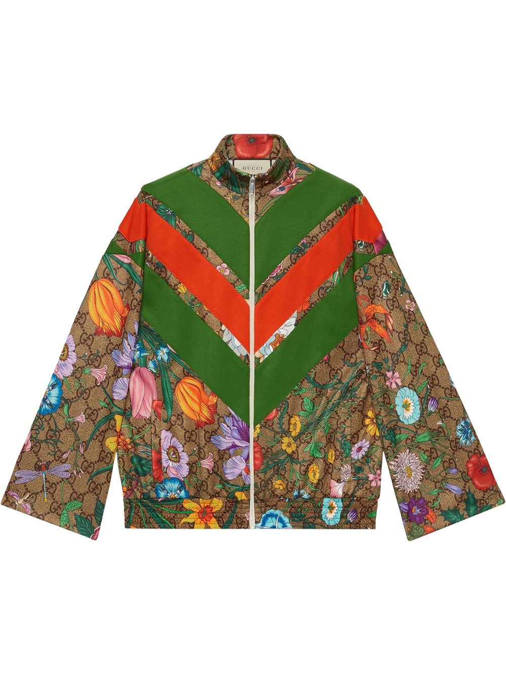 фото Gucci спортивная куртка с принтом flora и узором gg supreme