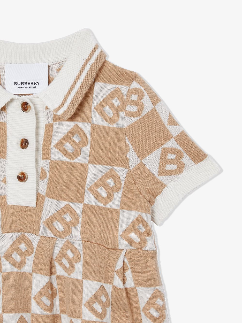 фото Burberry kids платье с воротником-поло и логотипом b