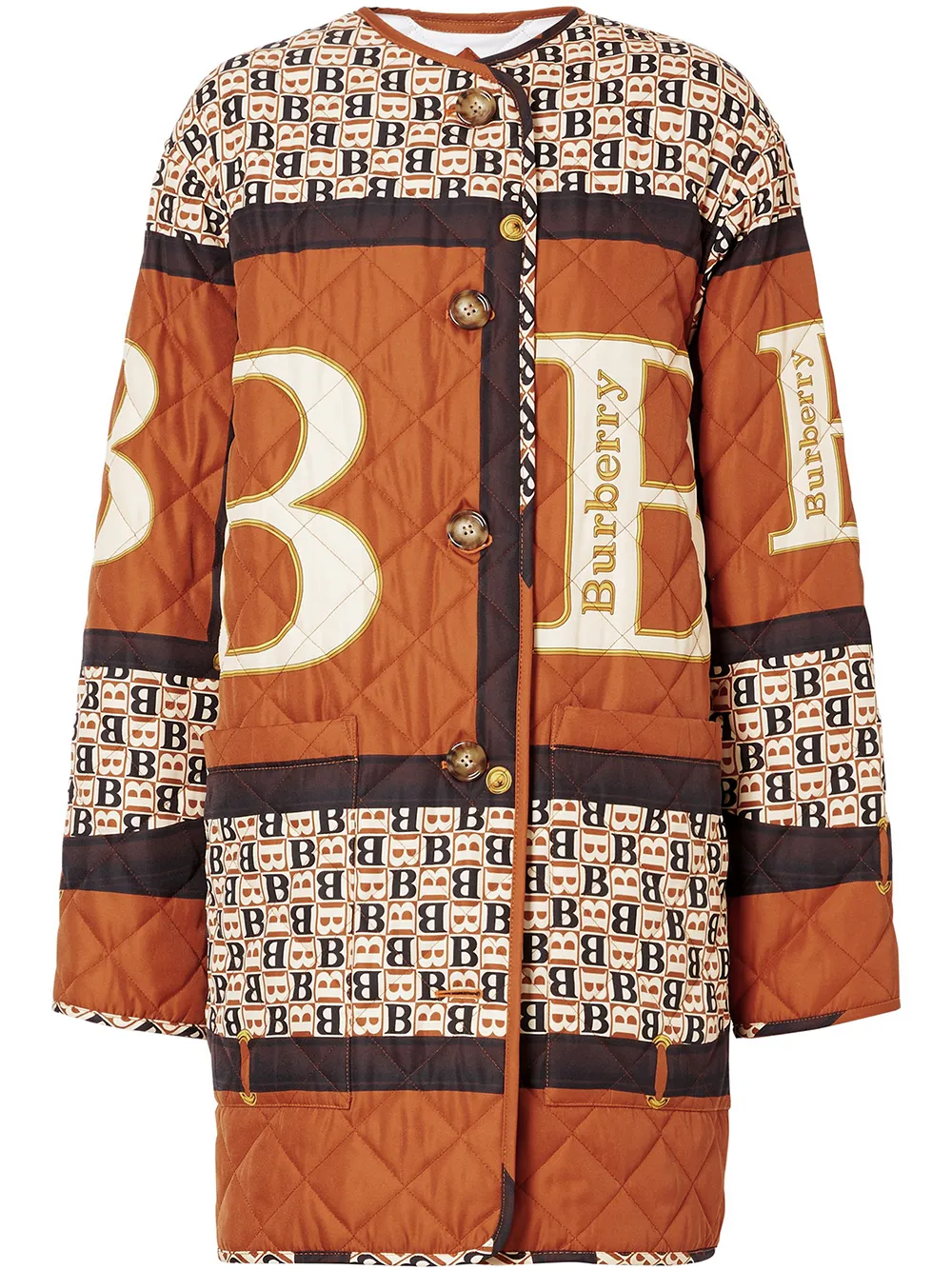 BURBERRY ARCHIVE SCARF PRINT DIAMOND QUILTED COAT