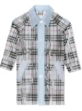 Burberry Kids check-print waterproof trench coat - Blue