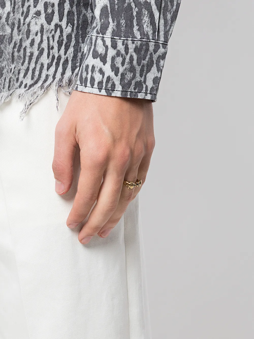 Nialaya Jewelry Ring met panter - Goud