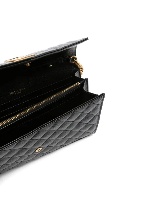 Saint Laurent Envelope Leather Cross Body Bag | Black | FARFETCH