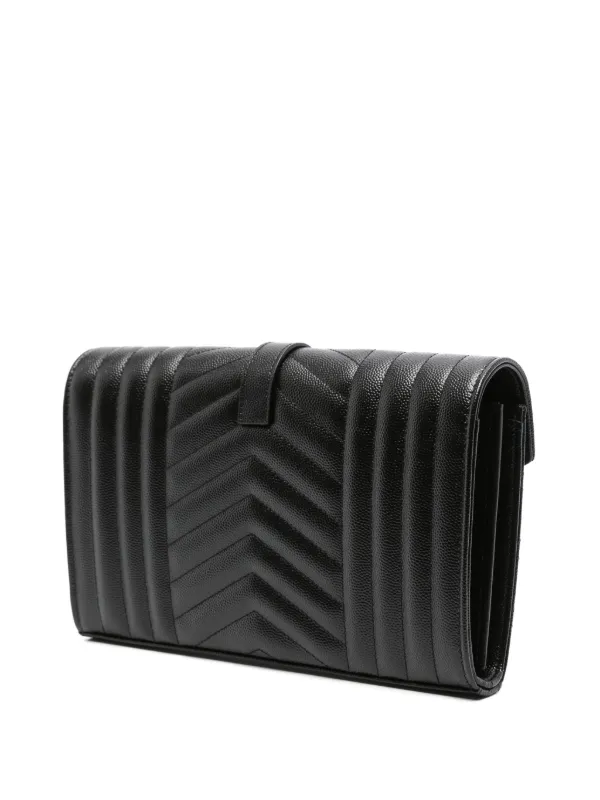 Saint Laurent Envelope Leather Cross Body Bag | Black | FARFETCH
