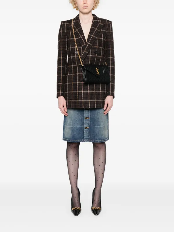 Saint Laurent Envelope Leather Cross Body Bag | Black | FARFETCH RO