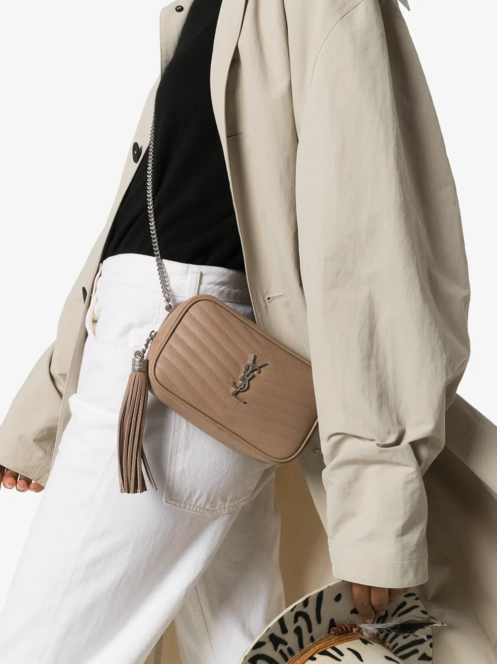 SAINT LAURENT BEIGE LOU QUILTED LEATHER MINI BAG,6125791GF0614727953