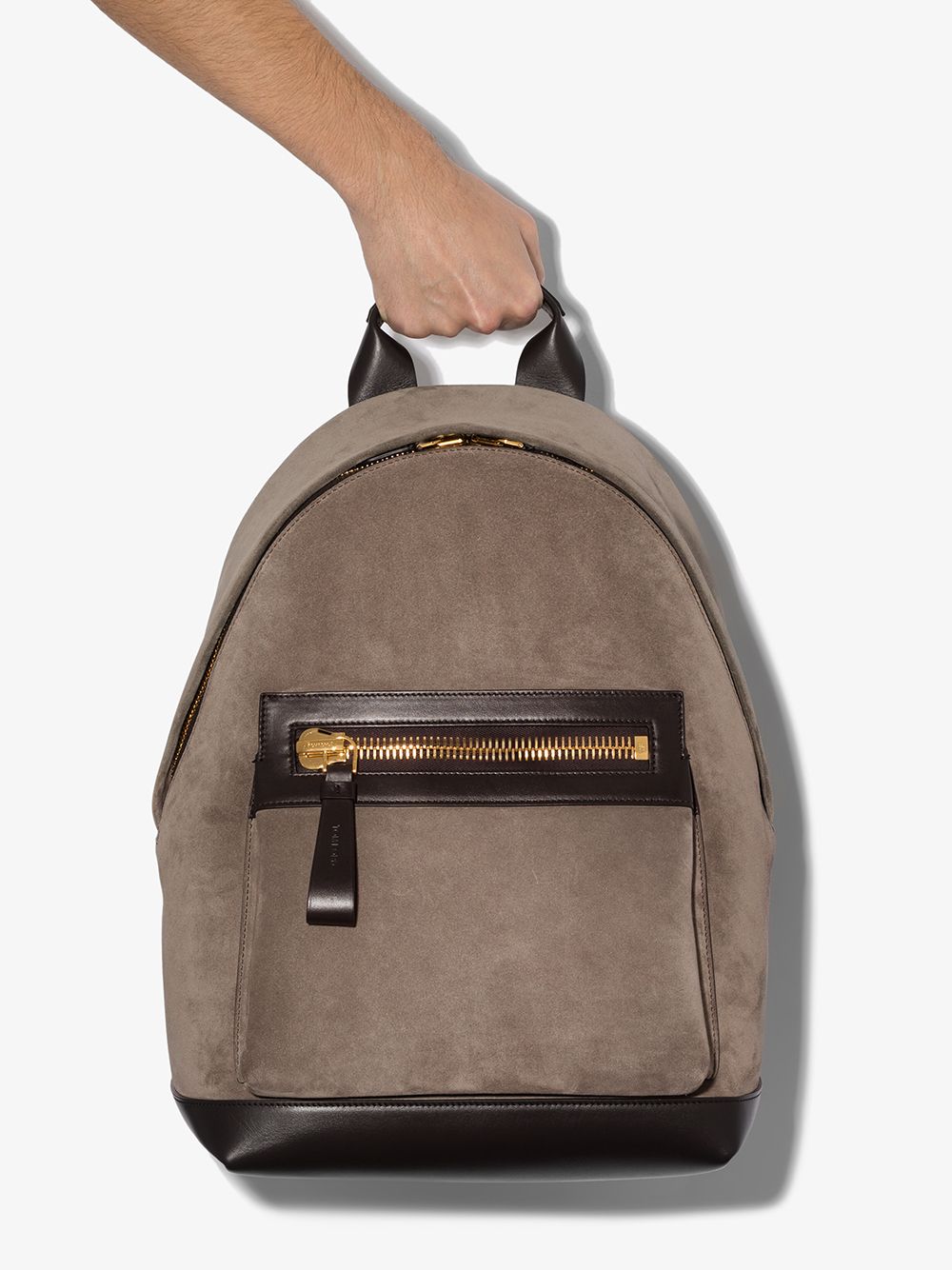 Green Tom Ford Leather-Trimmed Suede Backpack For Men 