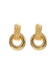 Image 1 of Kenneth Jay Lane Doorknocker gold-tone clip earrings