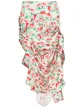 Image 1 of yuhan wang asymmetric draped strawberry-print skirt