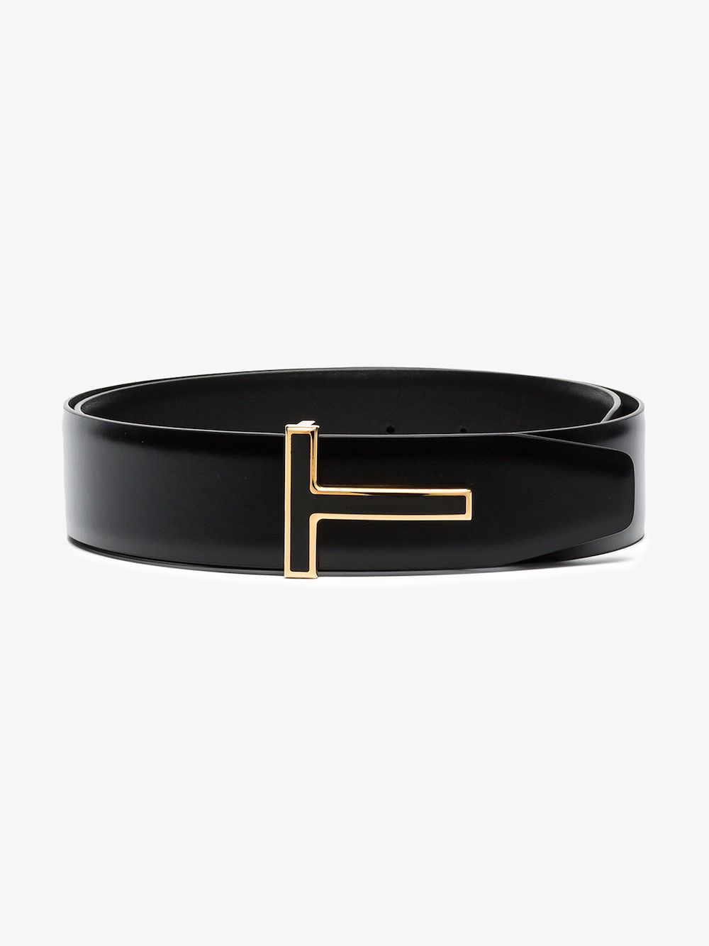 Tom Ford Logo-buckle Leather Belt In Black