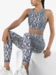 Image 2 of Adam Selman Sport snake-print performance crop top