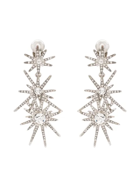 Kenneth Jay Lane أقراط بدبوس تصميم نجمة كريستال وبدرجة الفضي