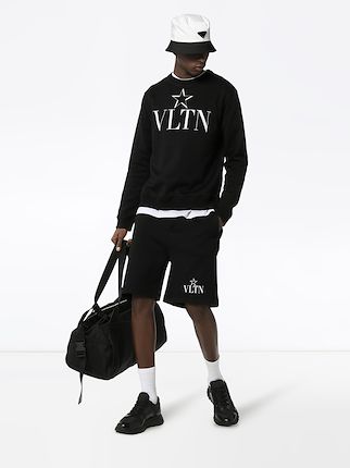 VLTNSTAR logo cotton blend track shorts展示图