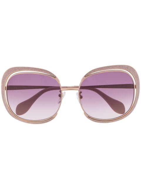Blumarine Oversized Glitter Sunglasses - Farfetch