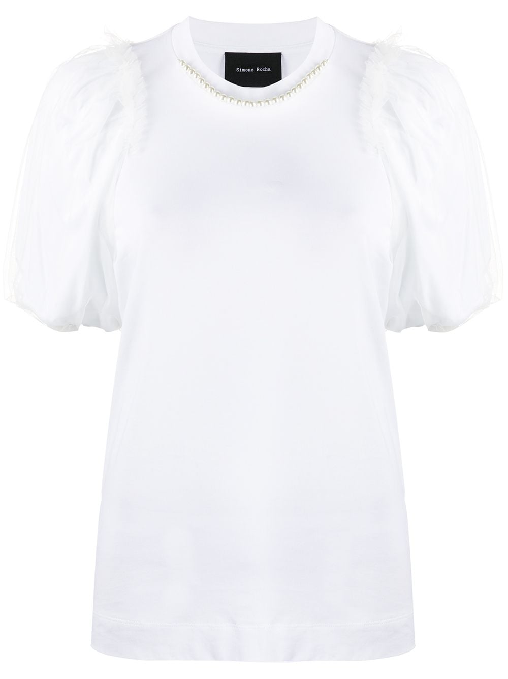 Simone Rocha Puff Tulle-sleeve Blouse In White