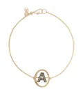 Annoushka 18kt yellow gold diamond initial A bracelet