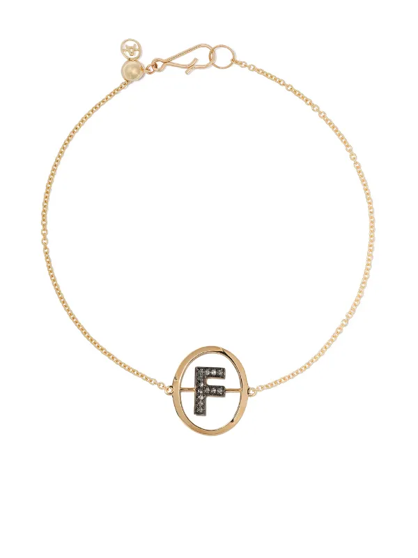 Diamond Initial I Yellow Gold Charm Anklet