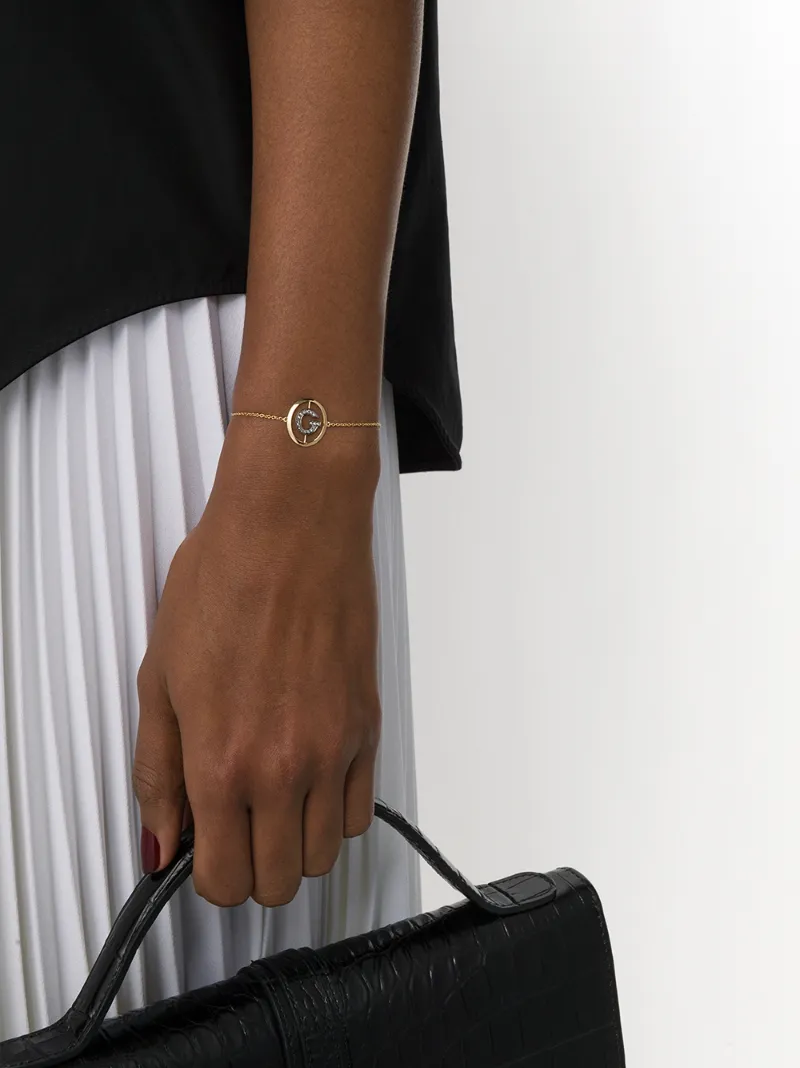 ANNOUSHKA 18KT YELLOW GOLD DIAMOND INITIAL G BRACELET