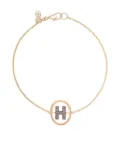 Annoushka 18kt yellow gold diamond initial H bracelet