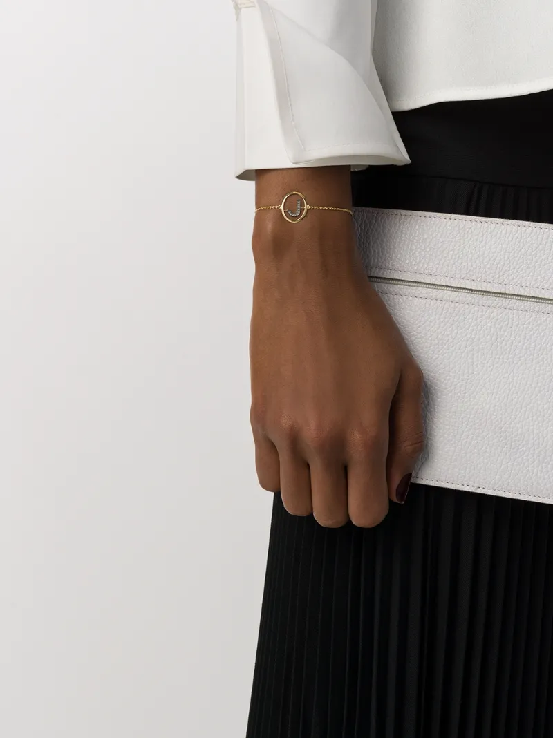 ANNOUSHKA 18KT YELLOW GOLD DIAMOND INITIAL J BRACELET