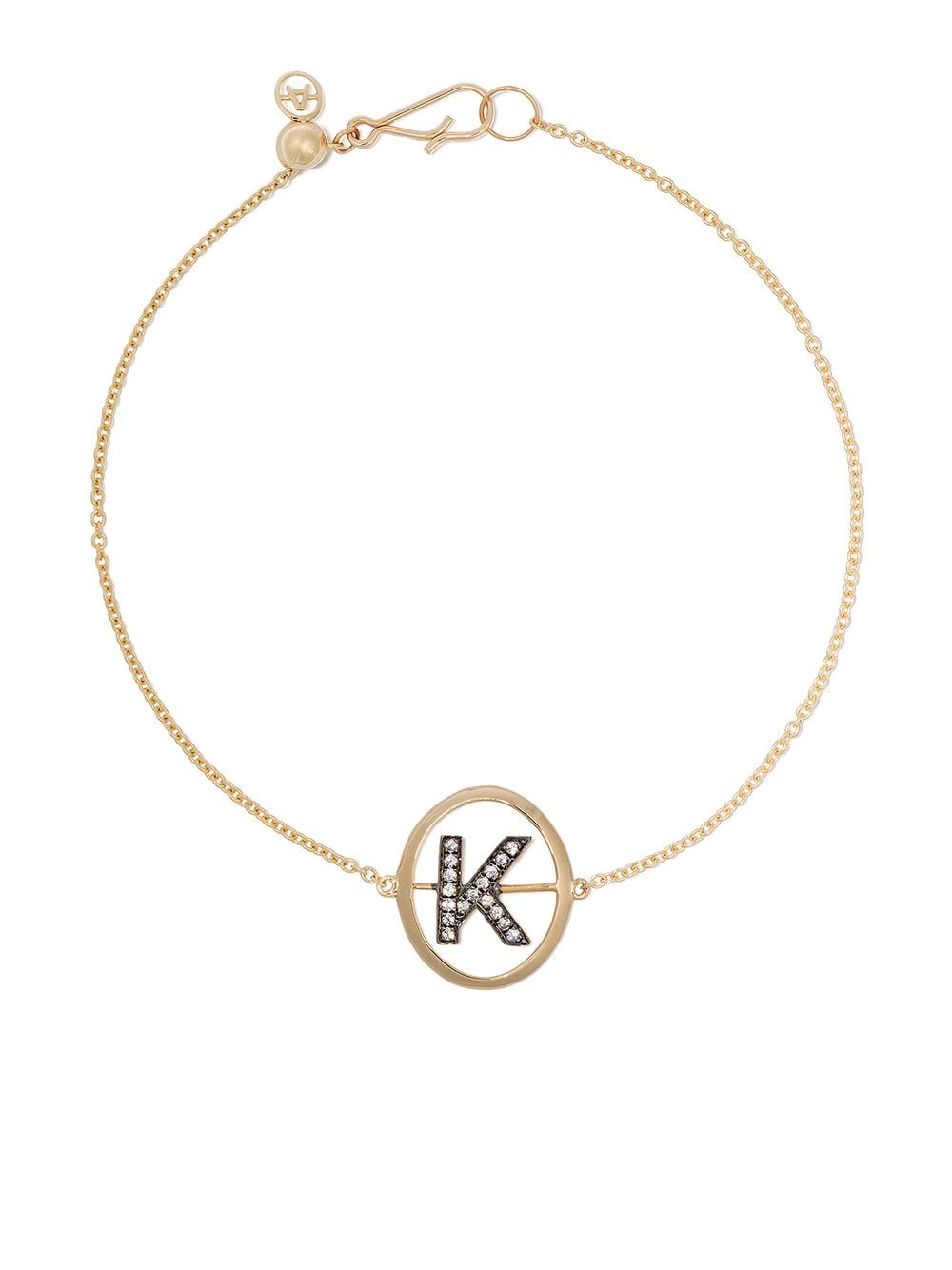 фото Annoushka золотой браслет с инициалом k и бриллиантами