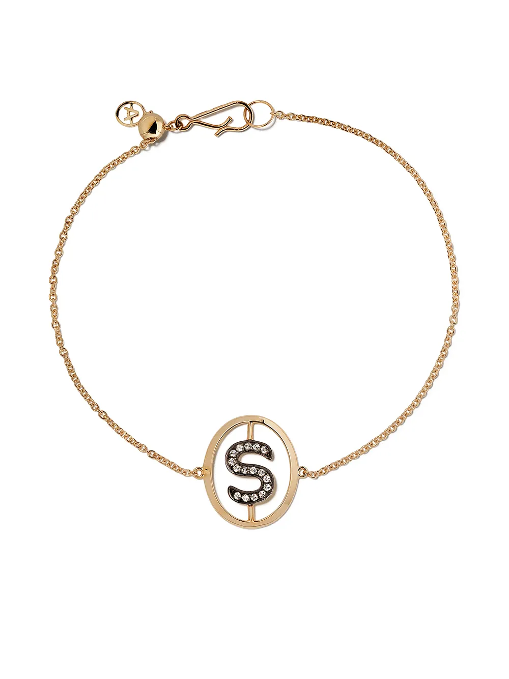 ANNOUSHKA 18KT YELLOW GOLD DIAMOND INITIAL S BRACELET