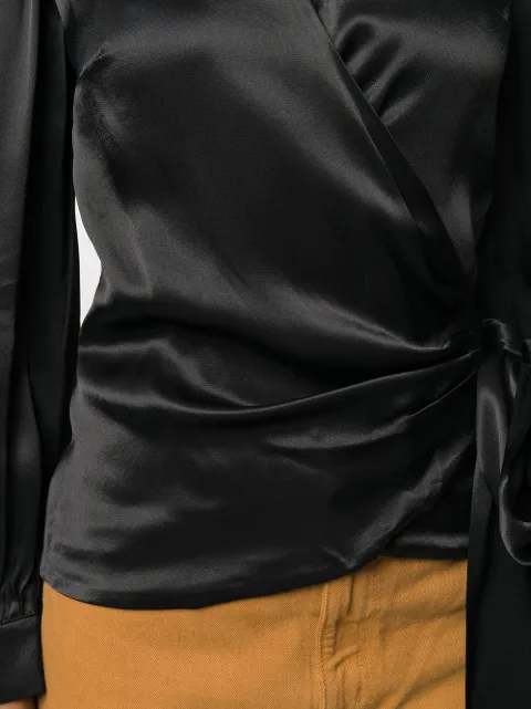 MICHAEL Michael Kors Urban Blue Hammered Satin Blouse Listed By Crystal's Finest - Tradesy